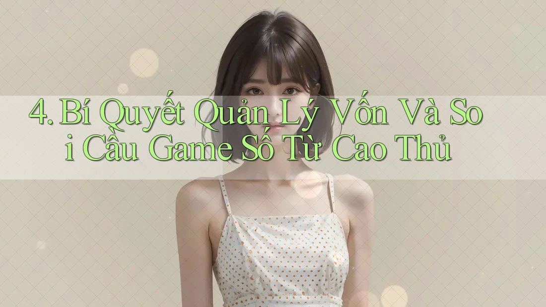 4. Bí Quyết Quản Lý Vốn Và Soi Cầu Game Số Từ Cao Thủ 4. Bí Quyết Quản Lý Vốn Và Soi Cầu Game Số Từ Cao Thủ